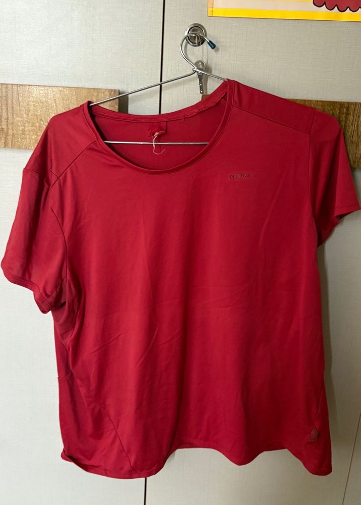 Decathalon Red Active Wear T-Shirt