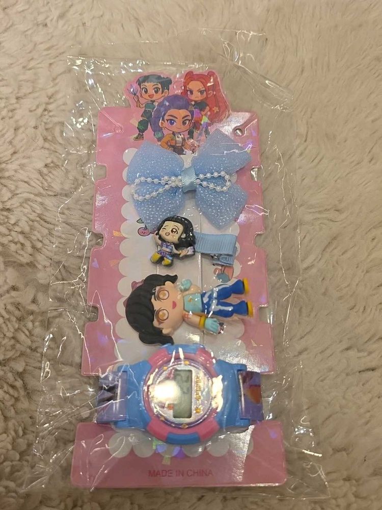 Cute Kids Watch &amp; Hair Accessories Set