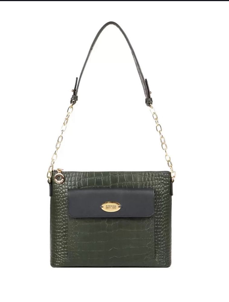 HI-DESIGN Stylish Green Croc Shoulder Bag