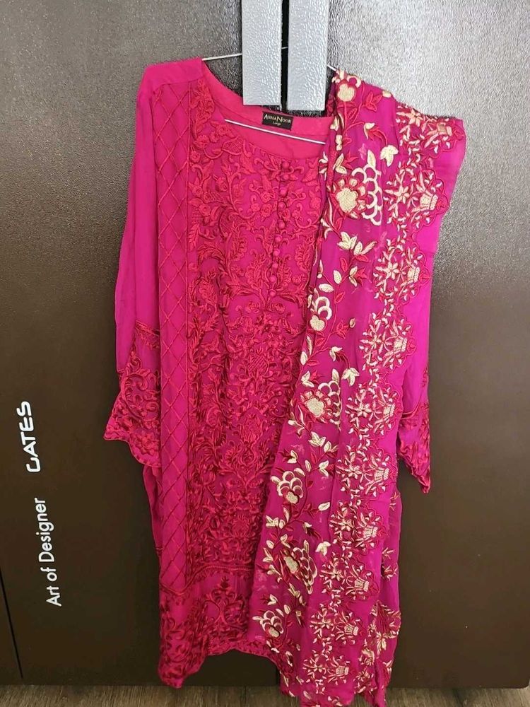 Agha noor fully embroidered 2 pc