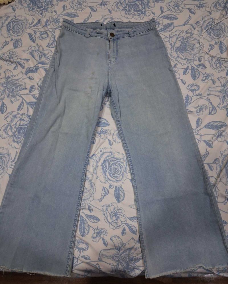 Light Wash Wide Leg Denim Jeans