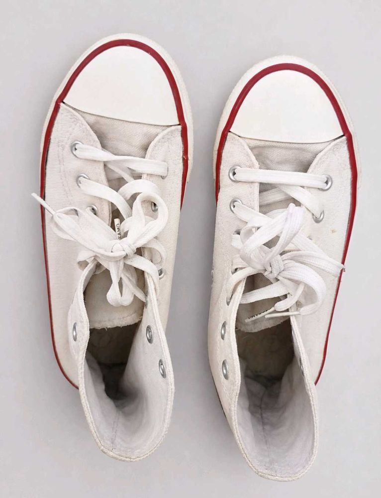 Classic White High-Top Sneakers brand all sports