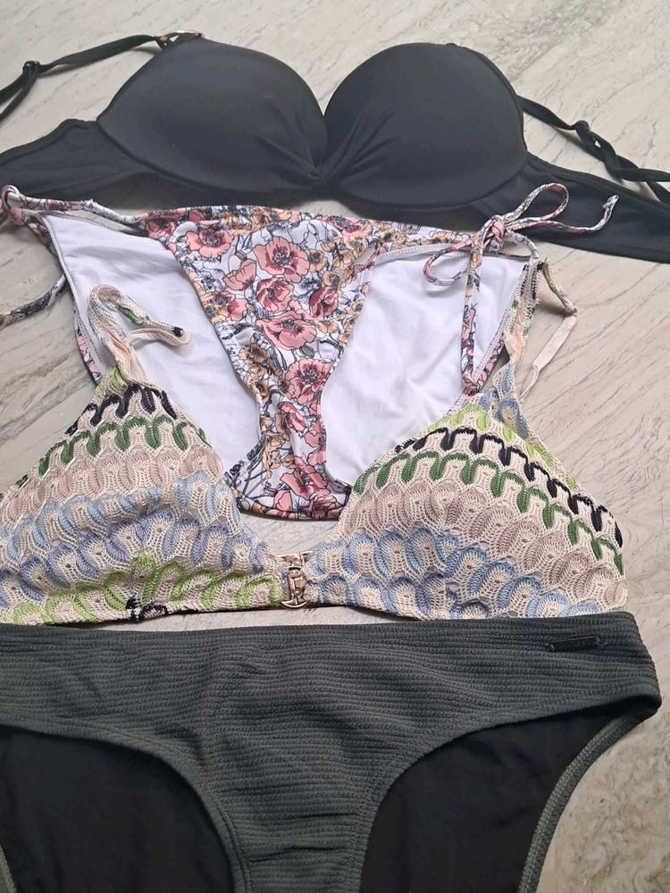 combo Of Four Imported Fabric Bra N Panty  set