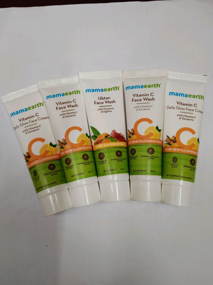 Mamaearth Vitamin C Face Wash And Cream Combo Of 5