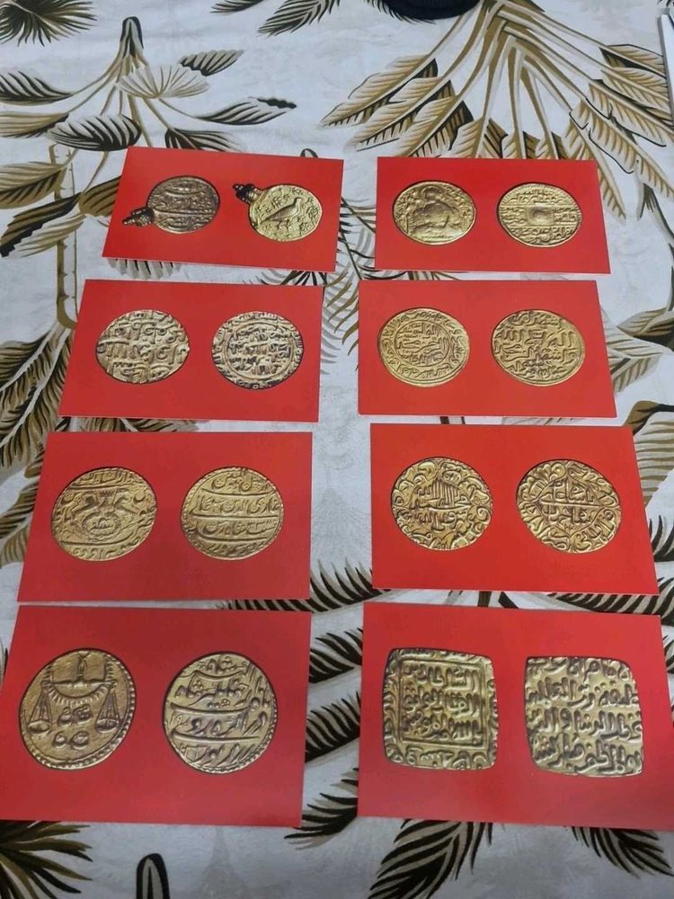 Antique Gold Coin vintage  postcard  8 pcs lot