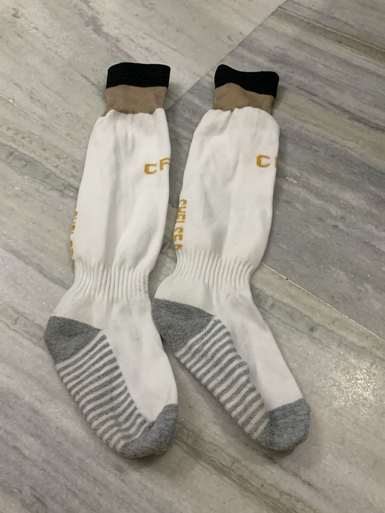 White Chelsea Football Socks