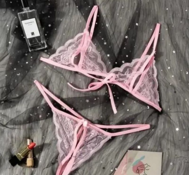Pink Lace Lingerie Set