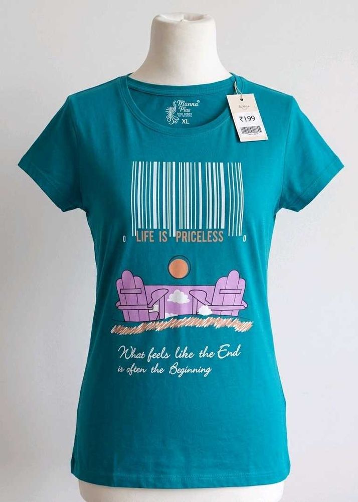 Graphic Print Teal T-Shirt