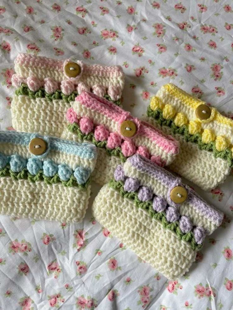 Crochet tulip Pouch 👝🌷
