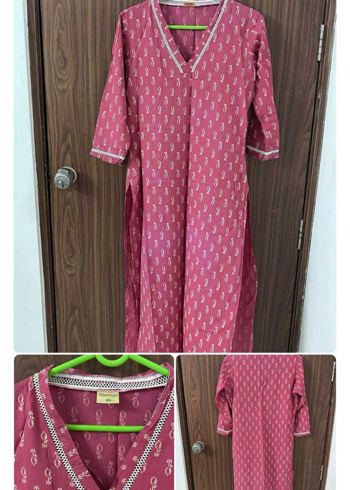 Pink Printed Kurta