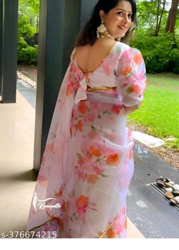 Floral Organza Saree