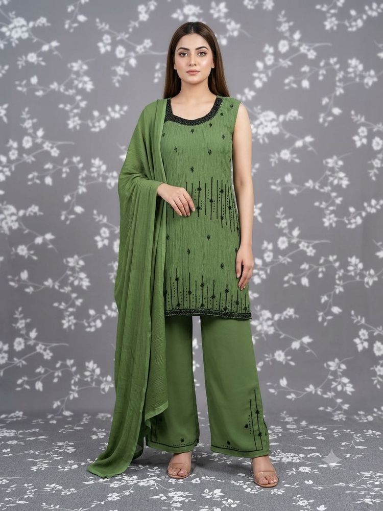 Elegant Green Kurta Set with Palazzo