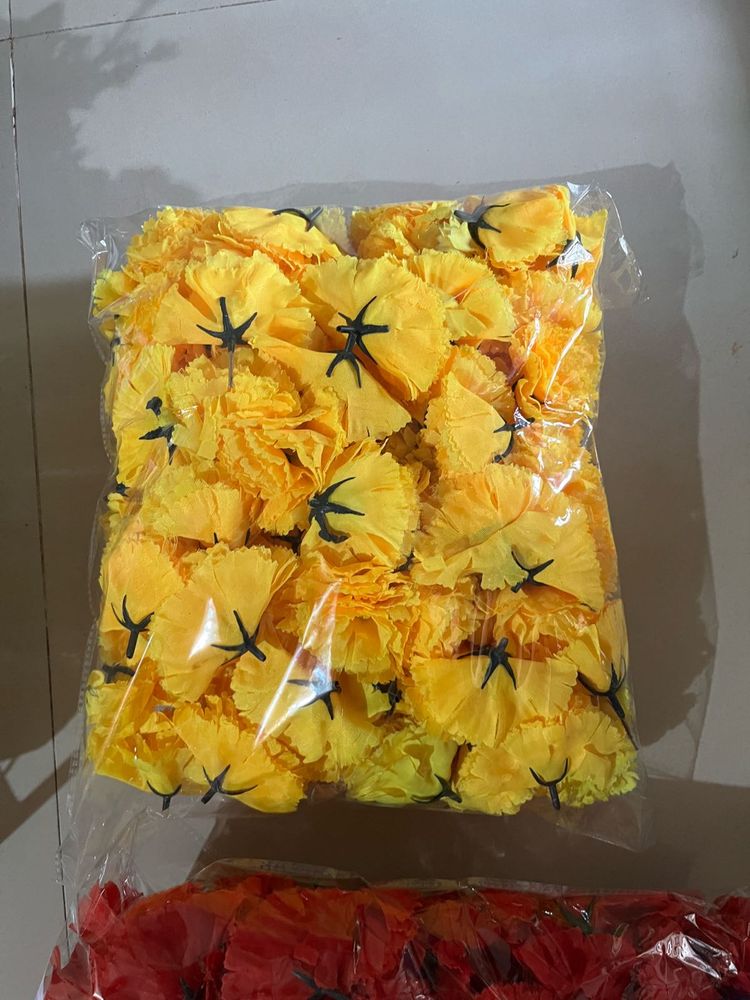 Yellow Flower Garland Ganpati Decorations New