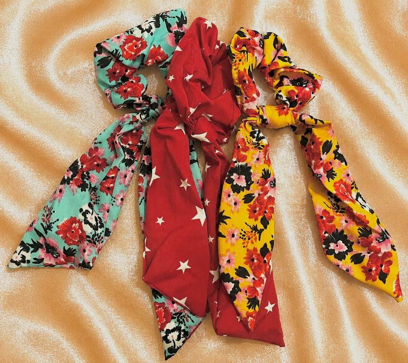 boho and star print scrunchies