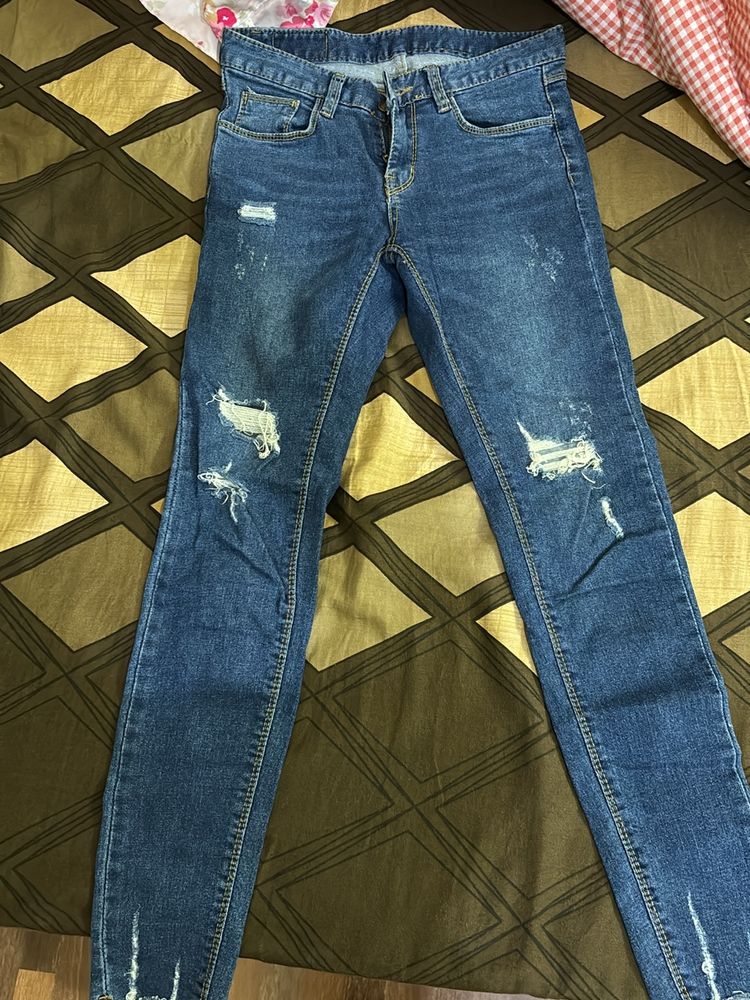 Blue Skinny Jeans Low Rise