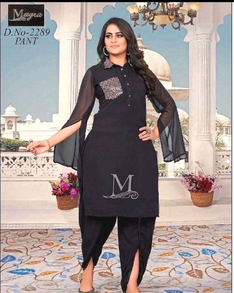 MAYRA Brand  Black Tunic &amp; Tulip Pant Set