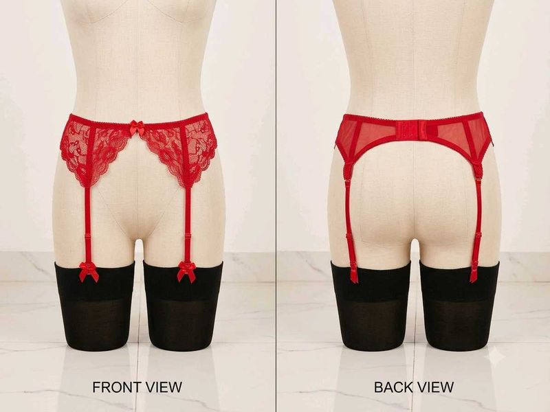Red Lace Garter Bel(1400)