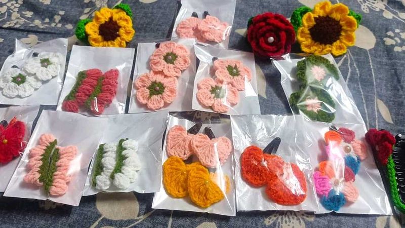 buy any 1 Handmade Crochet Hair Clips &amp;