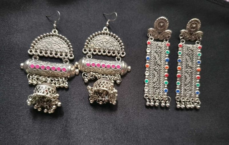 2 set of Oxidized Jhumka Earrings✨♥️