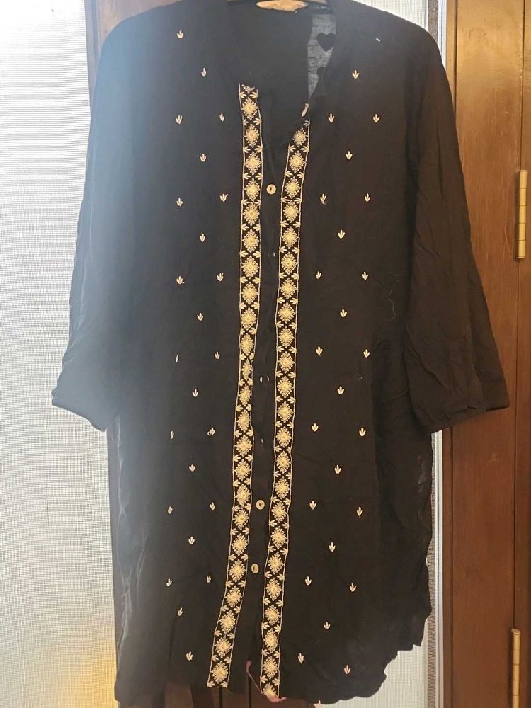 Black Kurta Embroidery bust size 42 2xl