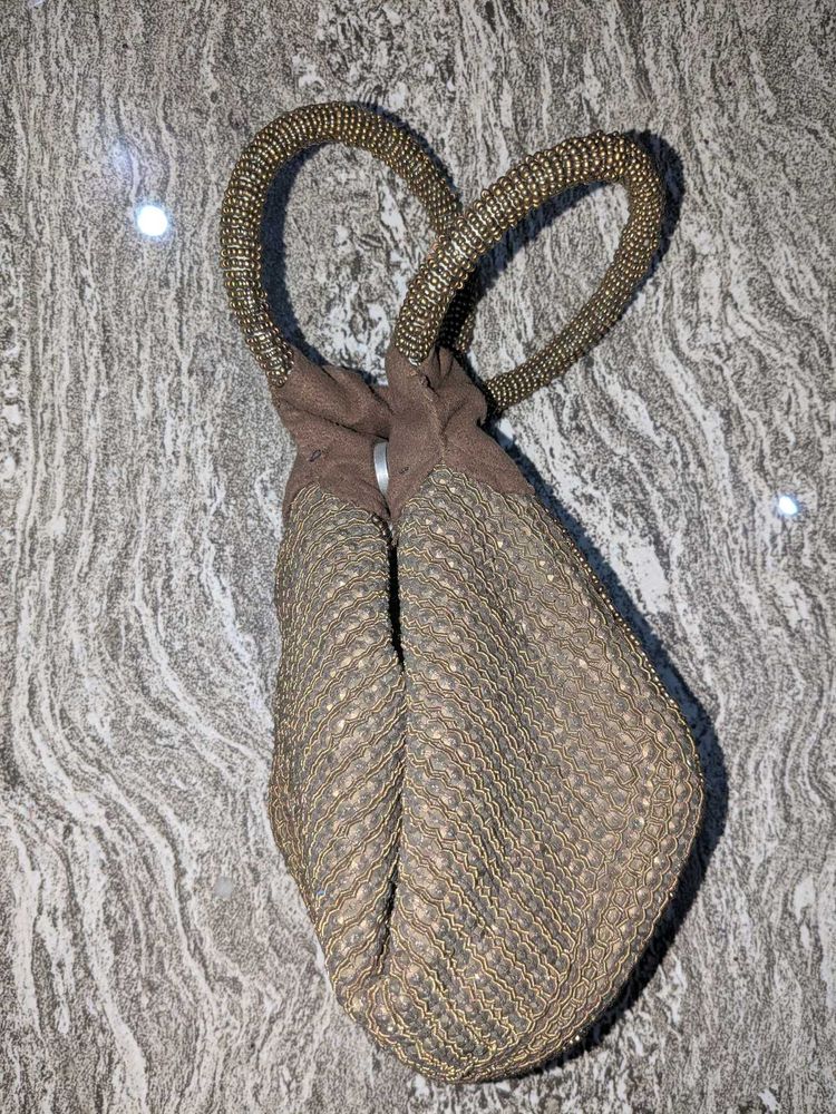 Designer Beaded Handbag (Bronze Potli)