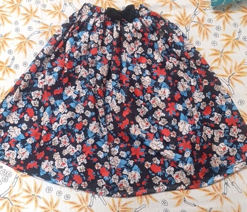 Cute Floral Print Skirt