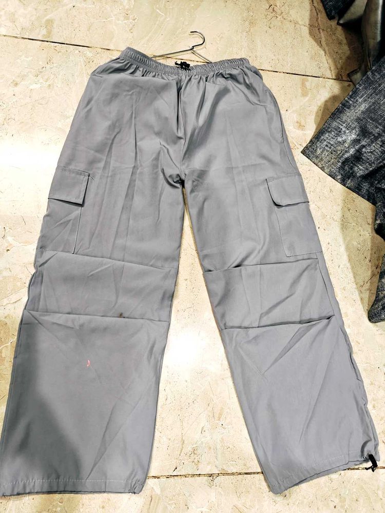 Gray Baggy/ Cargo Pants For Women