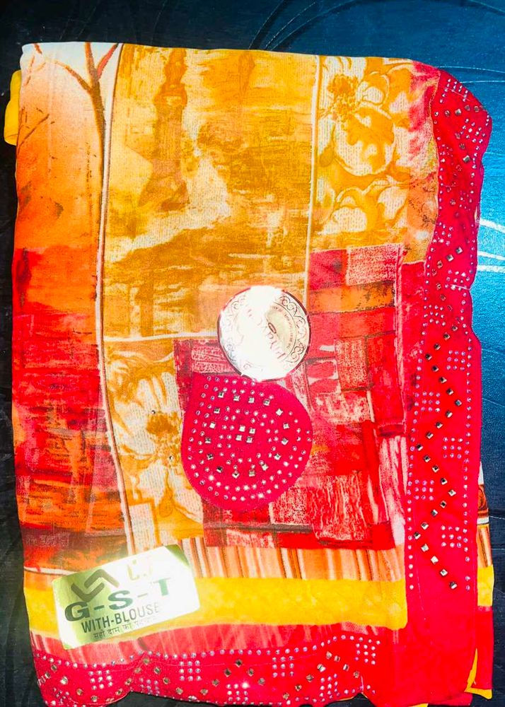 Vibrant Saree with Blouse Piece