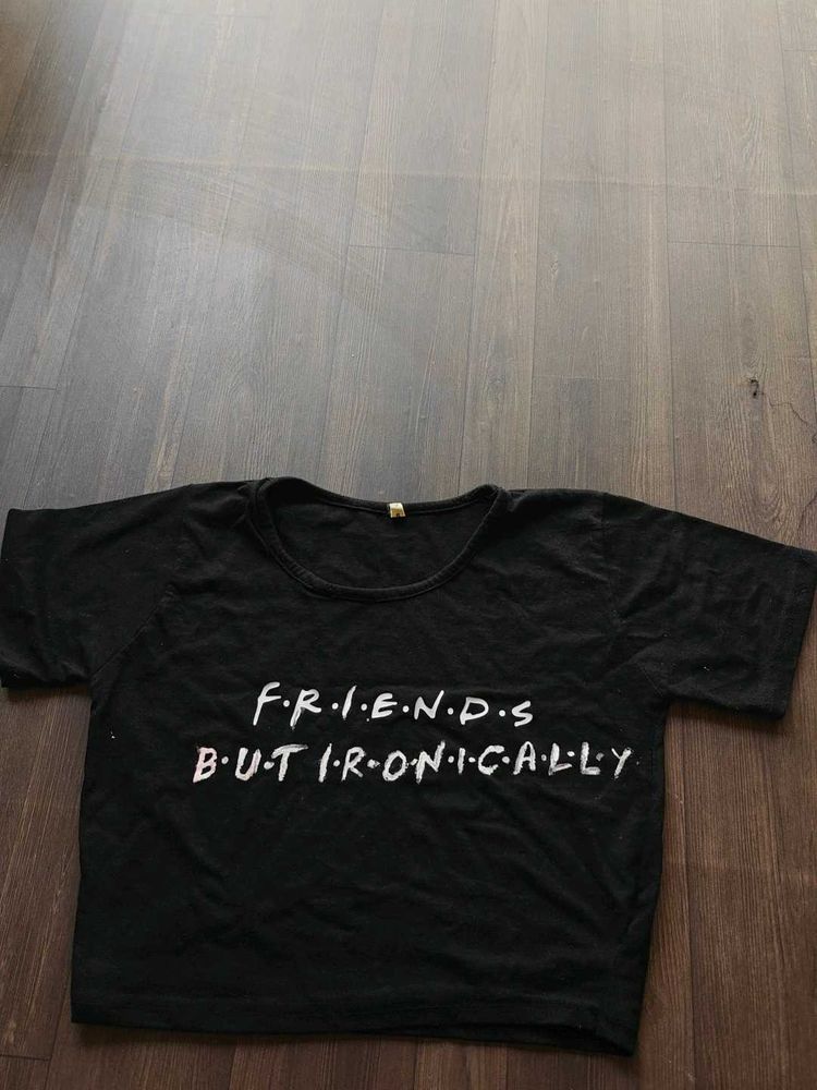 Black "Friends But Ironically" T-Shirt