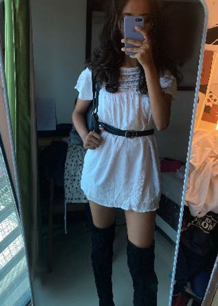 White Embroidered Boho Mini Dress