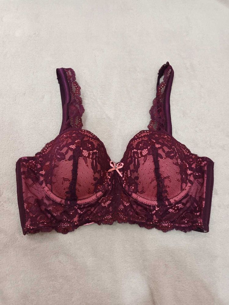 hunkemoller lace Bra - Burgundy