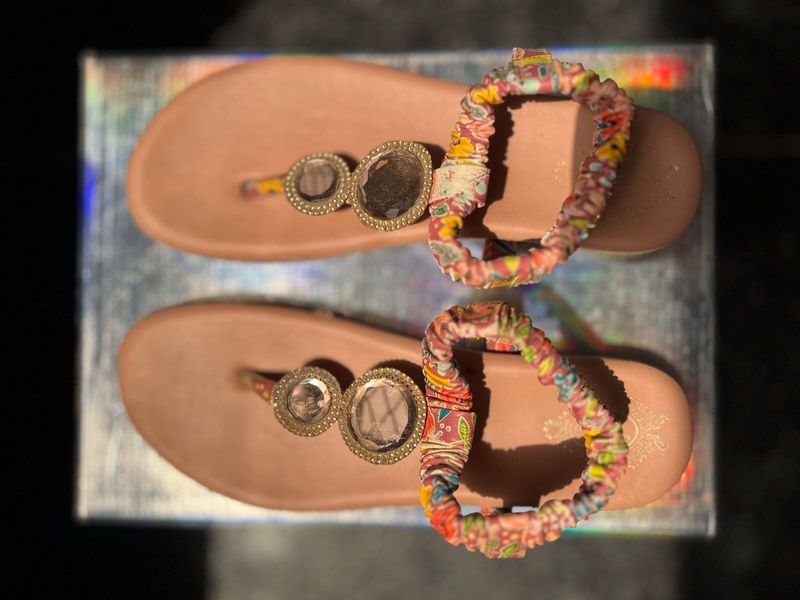 Boho Embellished Flat Sandals