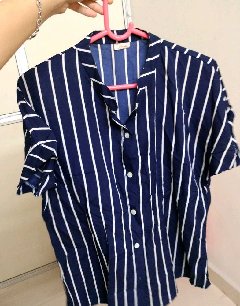 striped light weight over shirt