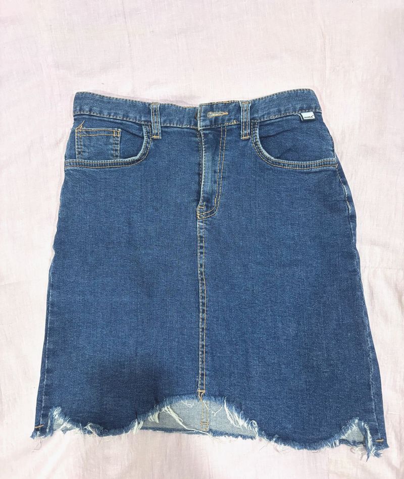 Blue Denim Mini Skirt