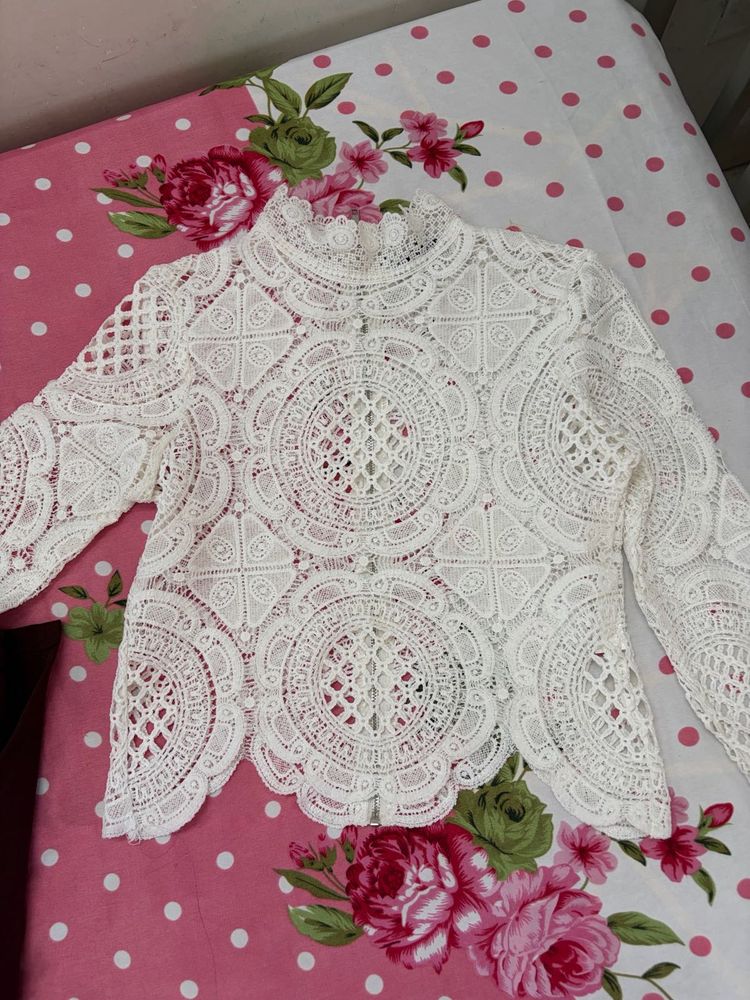 Elegant White Lace Top