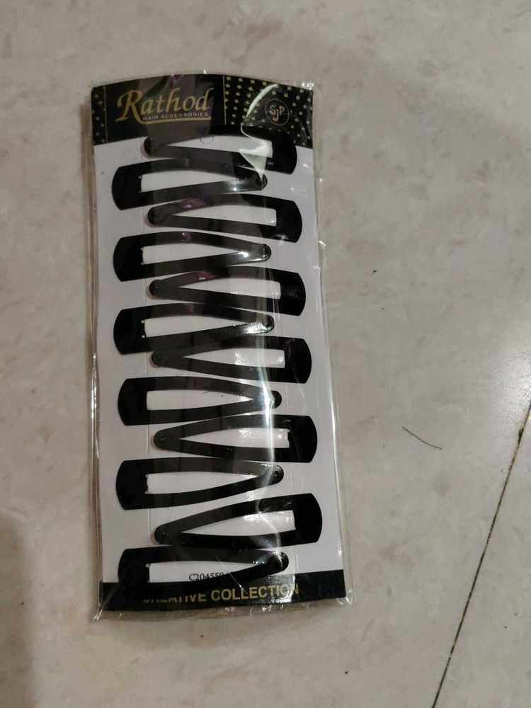 Rathod Black Hair Clips (Pack of 10)