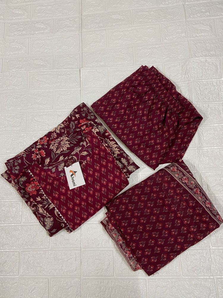 Maroon Floral Kurta Set