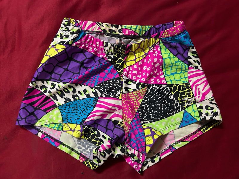 Vibrant Patchwork Dolphin Shorts