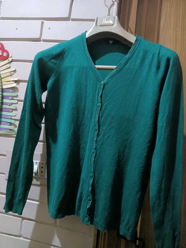 Green Cardigan Sweater