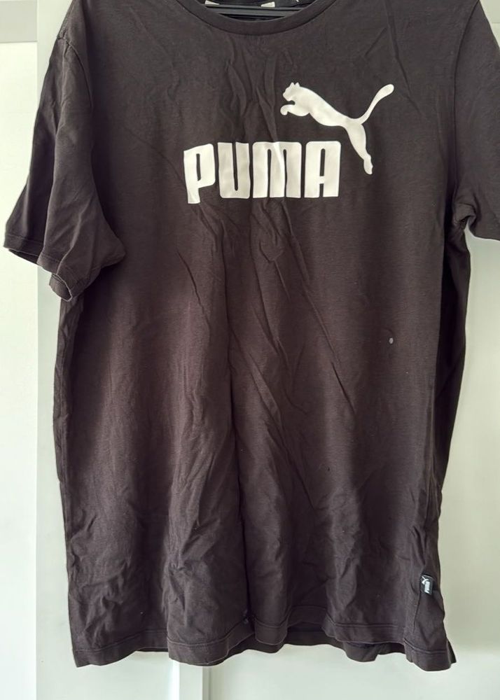 Puma Black T-Shirt, Bust-36/38