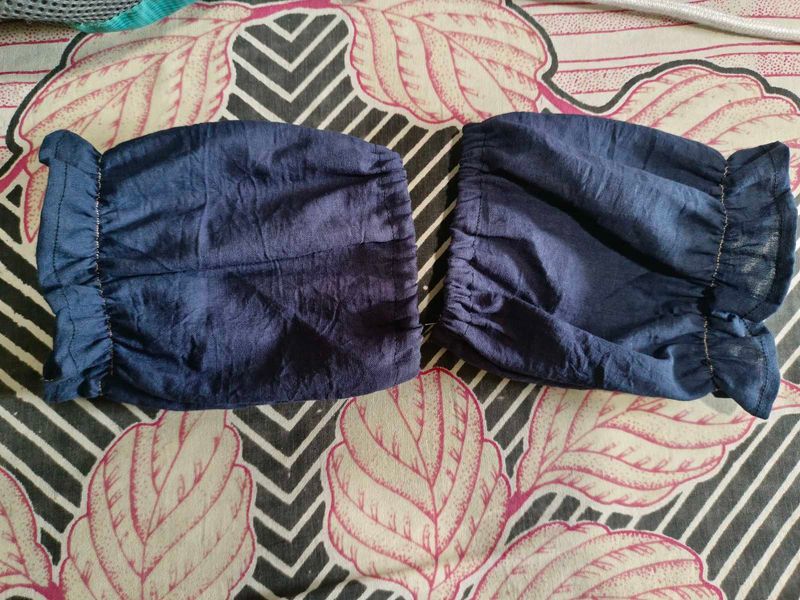 detachable Dark Blue Blouse Sleeves