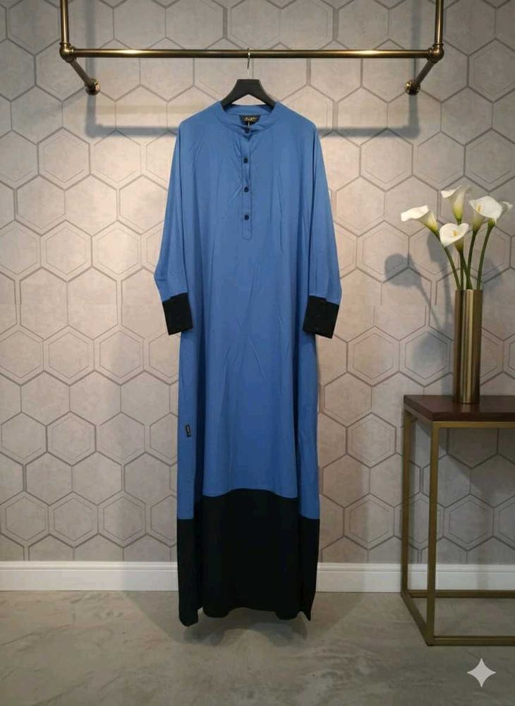 Stylish Blue Long Sleeve abaya dress