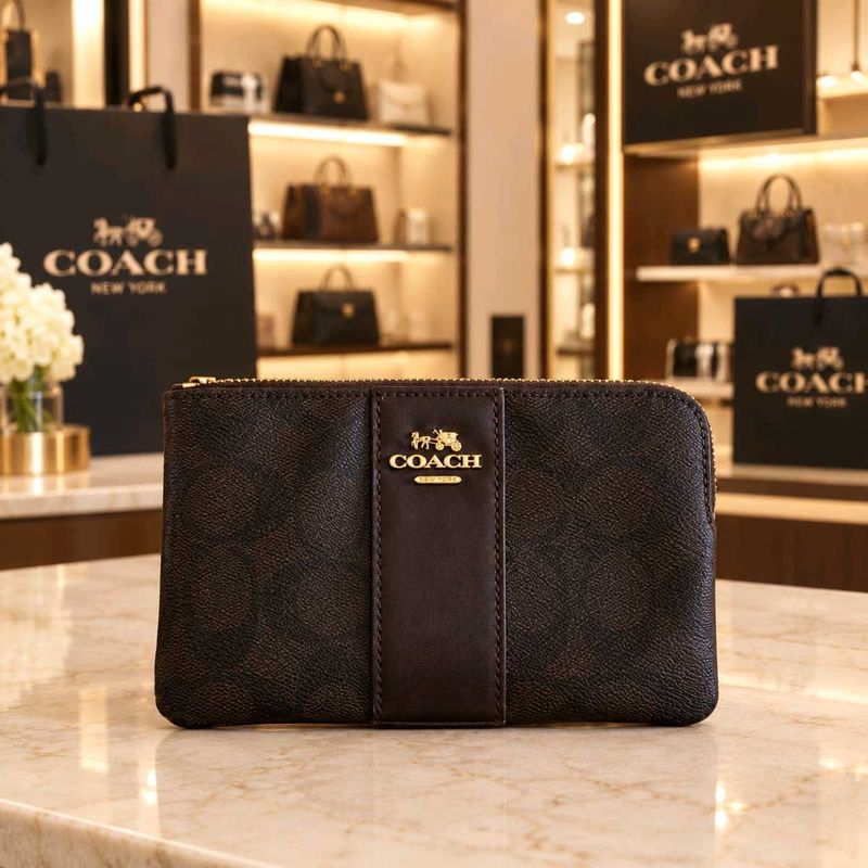 New Coach wristlet with dustbag