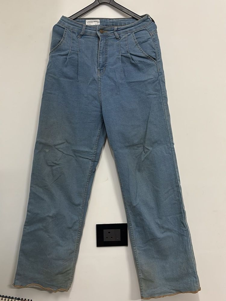 Light Blue Denim Straight Leg Jeans