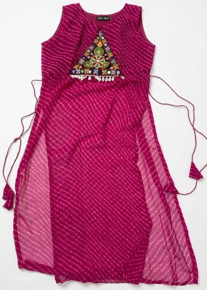 Magenta Embroidered  Kurti