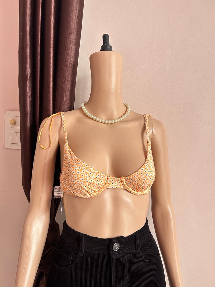 Daisy Print Bikini Top