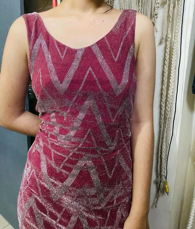 Sparkly Maroon Party Dress