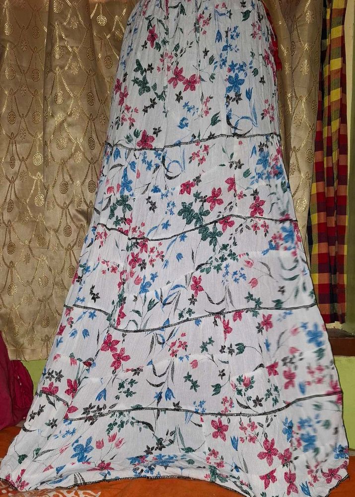 Boho Floral Tiered Maxi Skirt