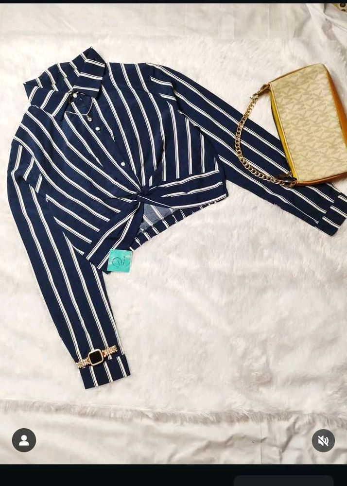 ❤️Striped Tie-Front Crop Top❤️