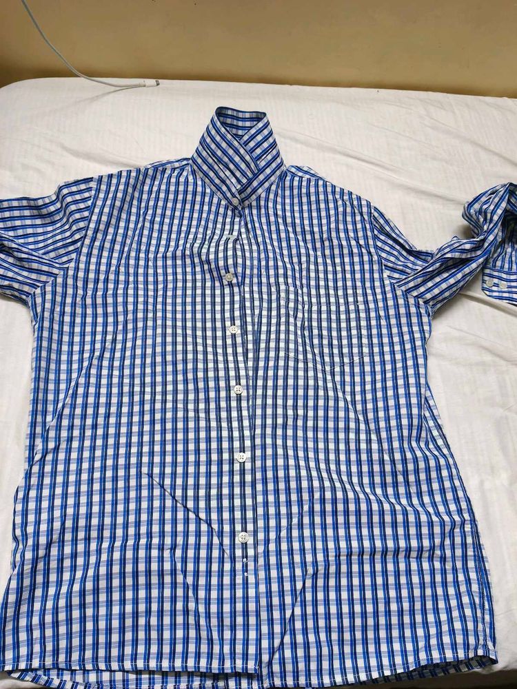 Blue Checked Casual Shirt